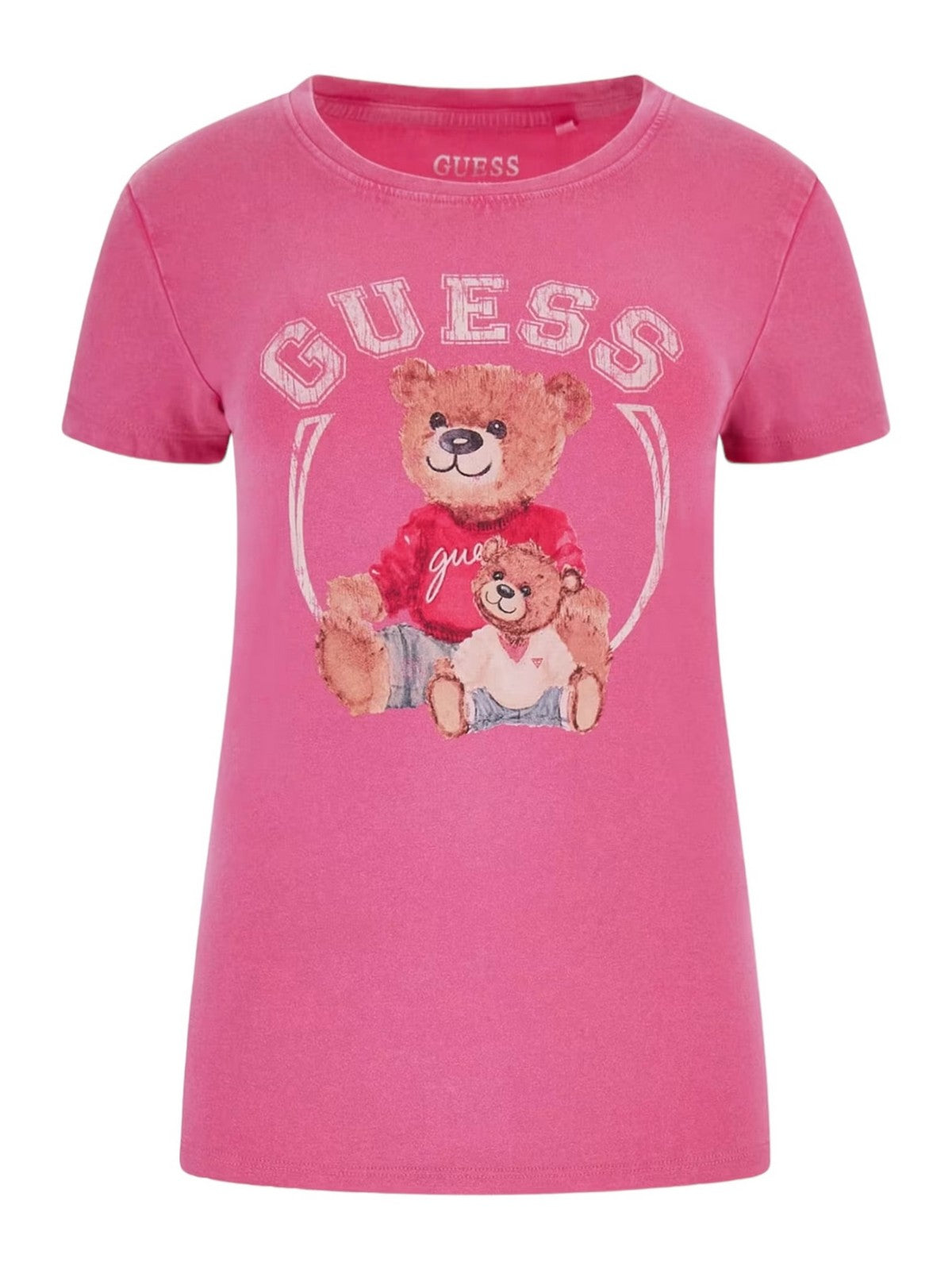 GUESS T-shirt et polo pour femmes Ss Varsity Bear Logo W4RI87 K49A1 F6Z4 Pink