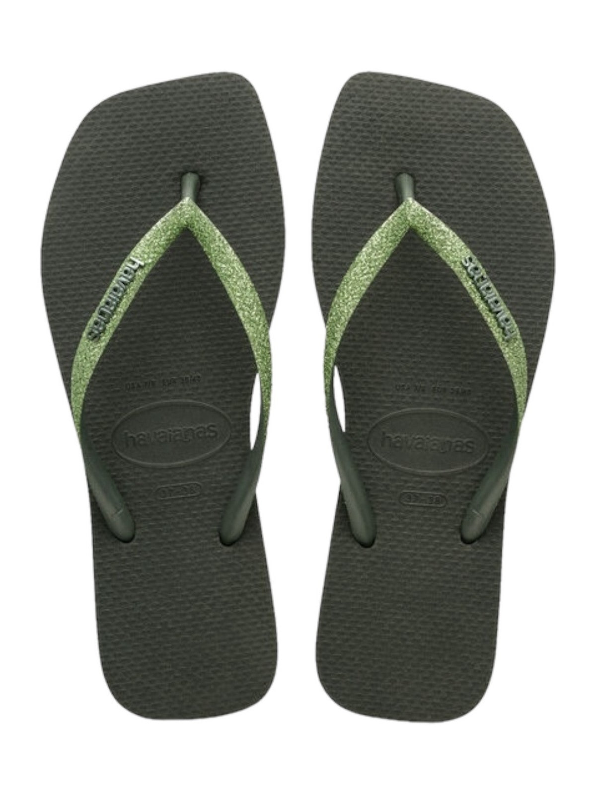 HAVAIANAS Tongs pour femmes Hav. Square glitter 4148102.4896 Vert