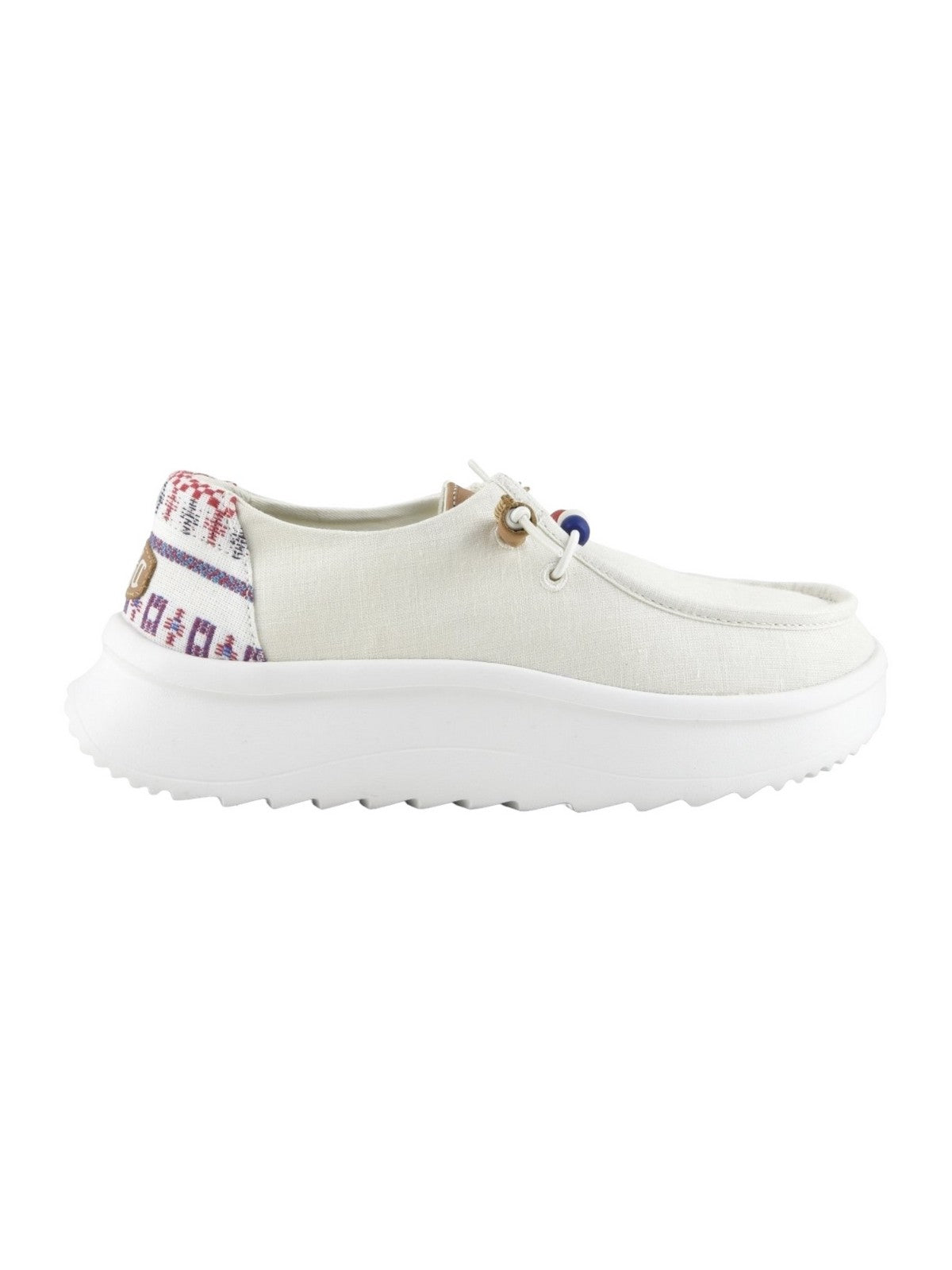 HEY DUDE Mocassin Wendy Peak Baja Stripe HD.40739 100 Blanc pour femme