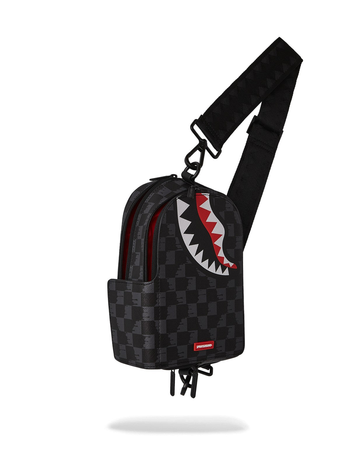 SPRAYGROUND Hommes DRIP CHECK SHARK BACKPACK SLING 910B6569NSZ Noir