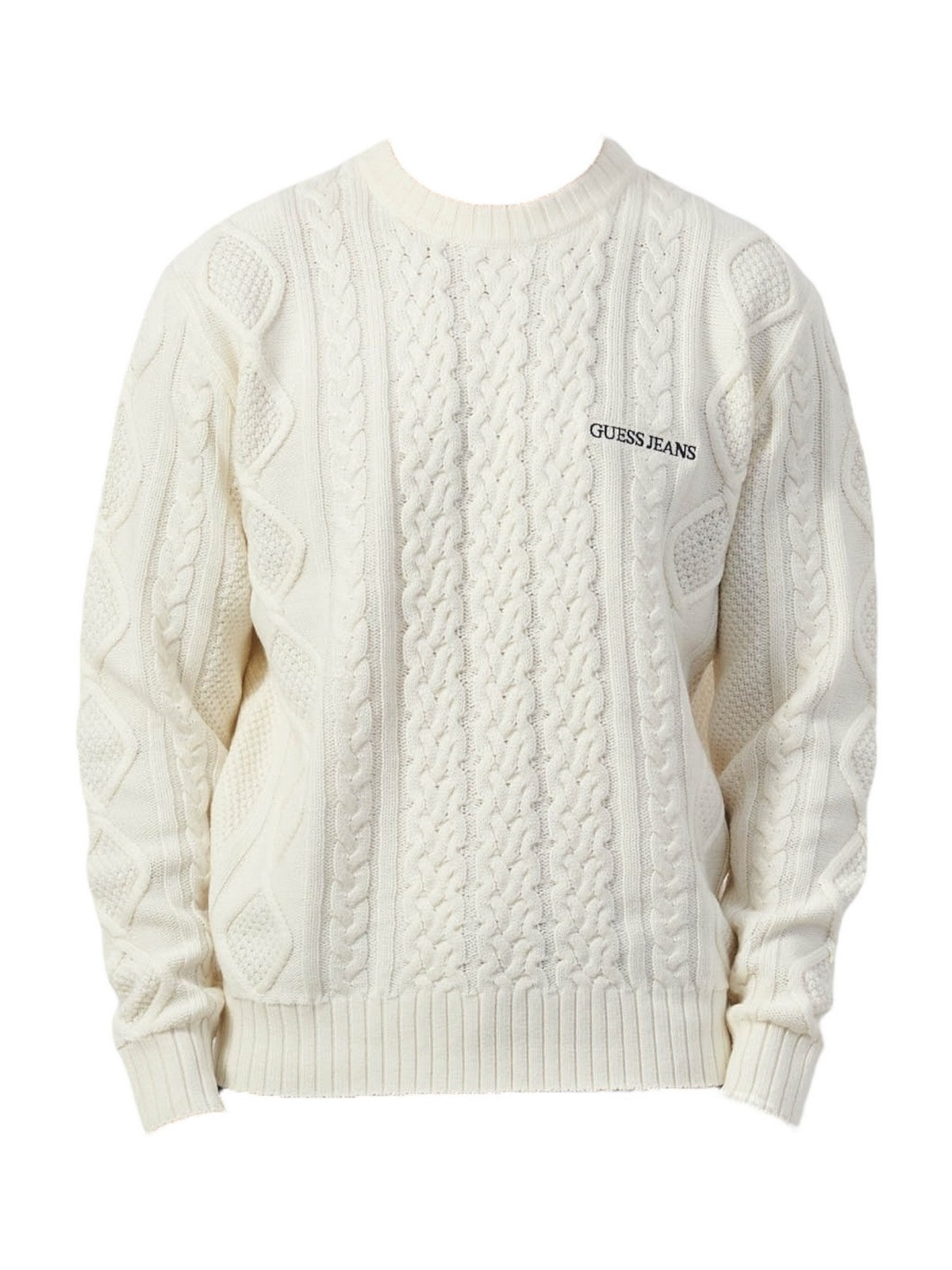 Pull GUESS Hommes GJ LS CN CABLE SWTR M4BR34 Z3HN2 G293 White