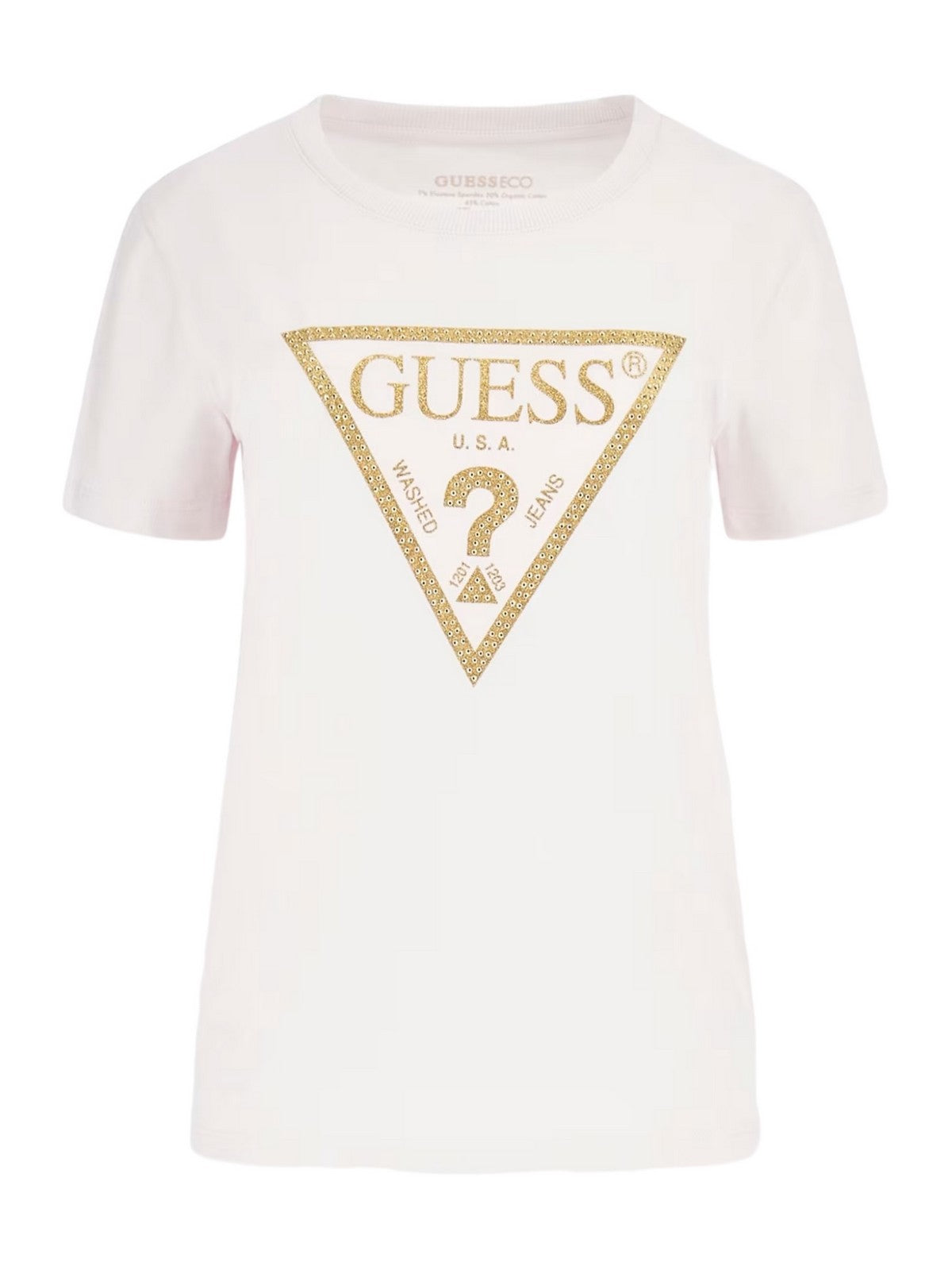 GUESS T-shirt et polo pour femmes Ss Cn Gold Triangle W4RI69 J1314 A60W Pink