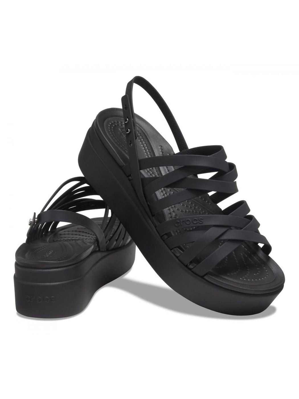 CROCS Sandales pour femmes Brooklyn à lanières basses 206751 001 Noir