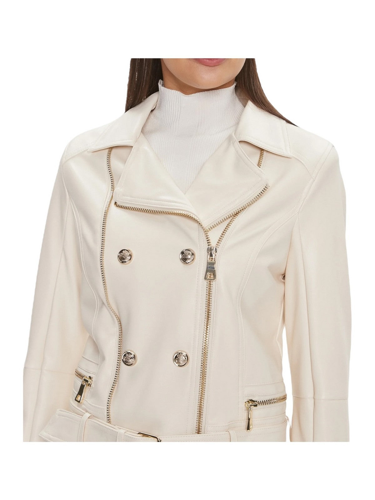 GUESS Veste moto Olivia pour femme W3BL93 K8S30 F1P5 Blanc