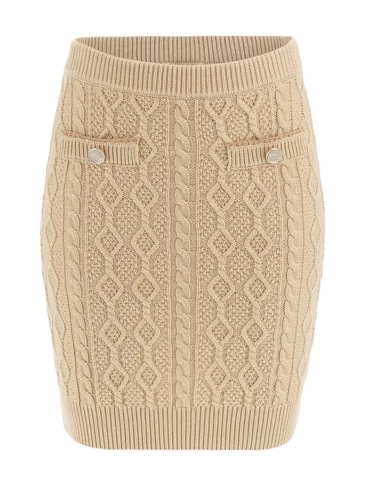 GUESS Jupe Femme ISABELLE SKIRT SWTR W4YD58 Z37L1 G1L7 Beige