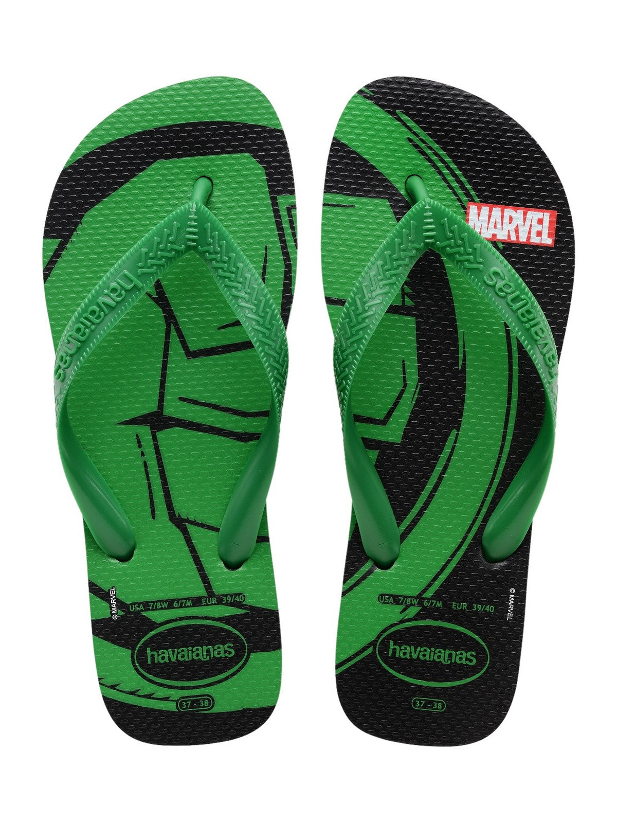 Tongs pour hommes HAVAIANAS Hav. Top Marvel Logomania 4146953.5579 Noir