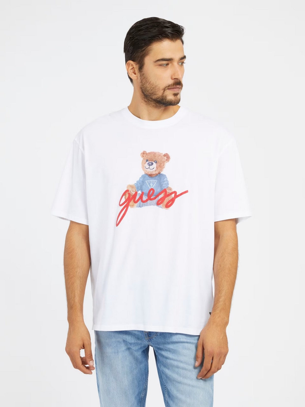 GUESS T-Shirt et Polo Hommes SS BSC GUESS BEAR TE M4RI81 K9RM1 G011 Blanc