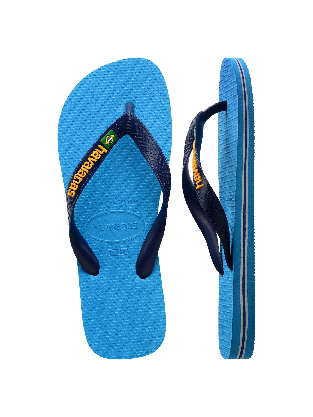 Tongs unisexes adultes HAVAIANAS Hav. Brasil logo 4110850.6946 Turquoise