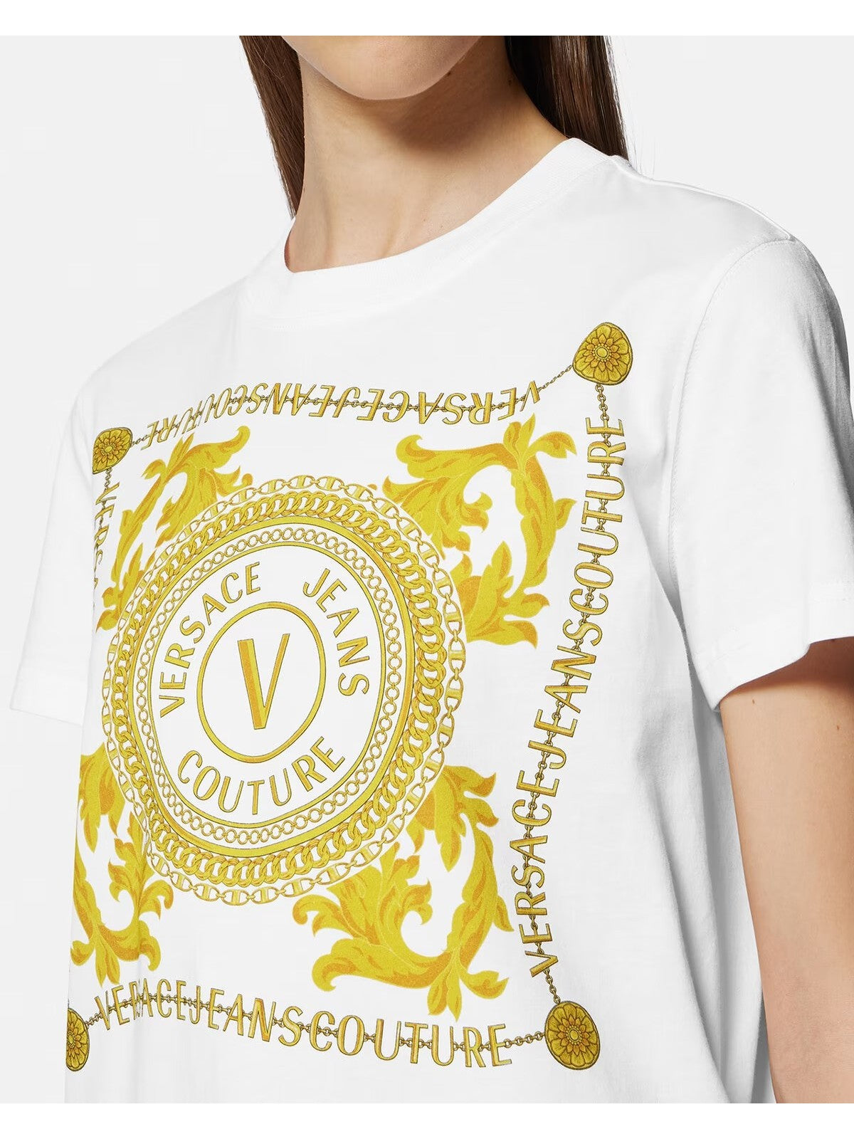 VERSACE JEANS COUTURE T-Shirt et Polo Femme 75HAHF07 CJ00F G03 Blanc