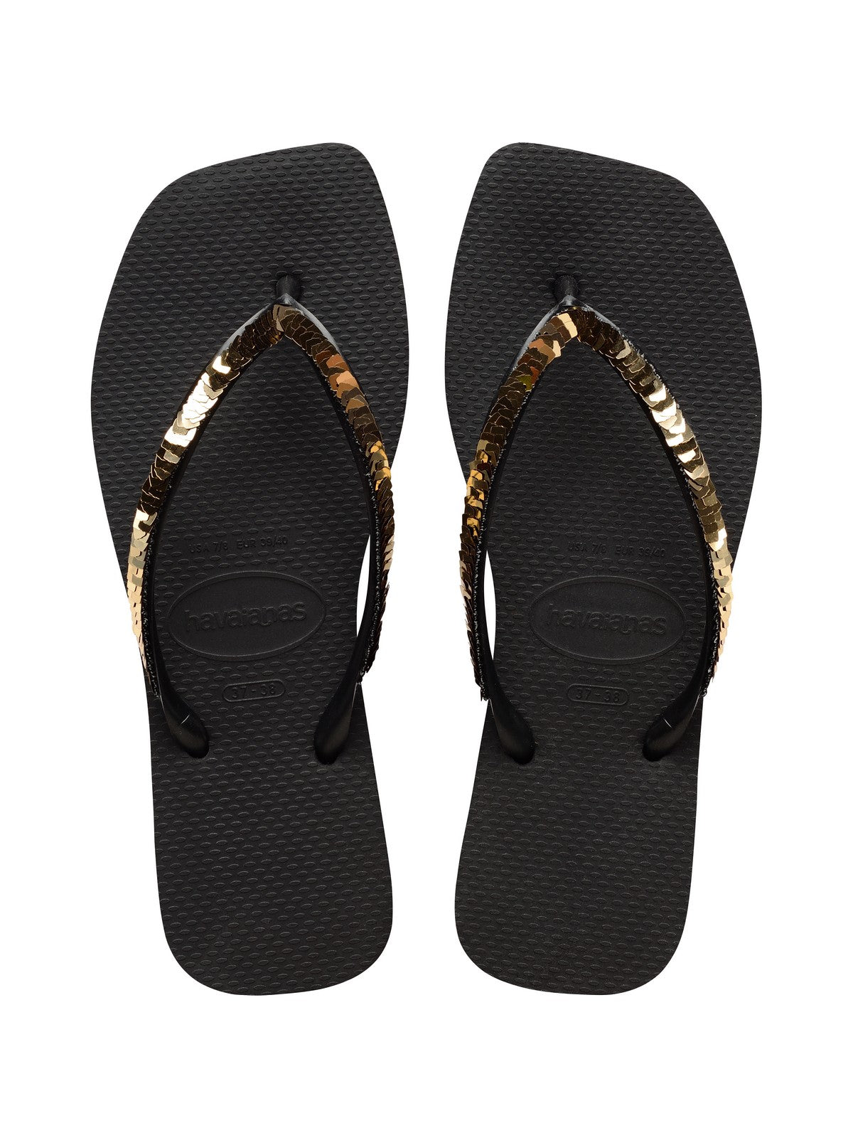 HAVAIANAS Tongs femmes Hav. Square magic sequin 4148272.0090 Noir