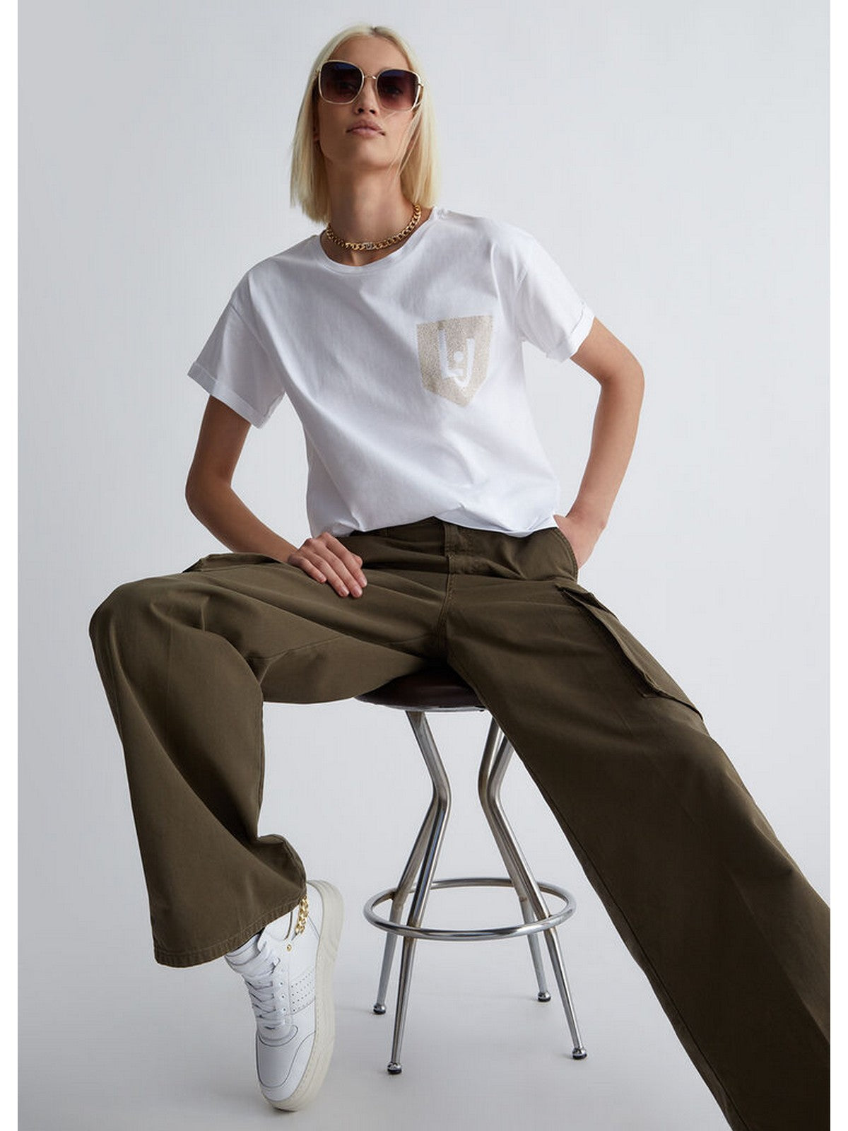 LIU JO WHITE T-Shirt et Polo Femme WF3079J5923 Q9492 Blanc
