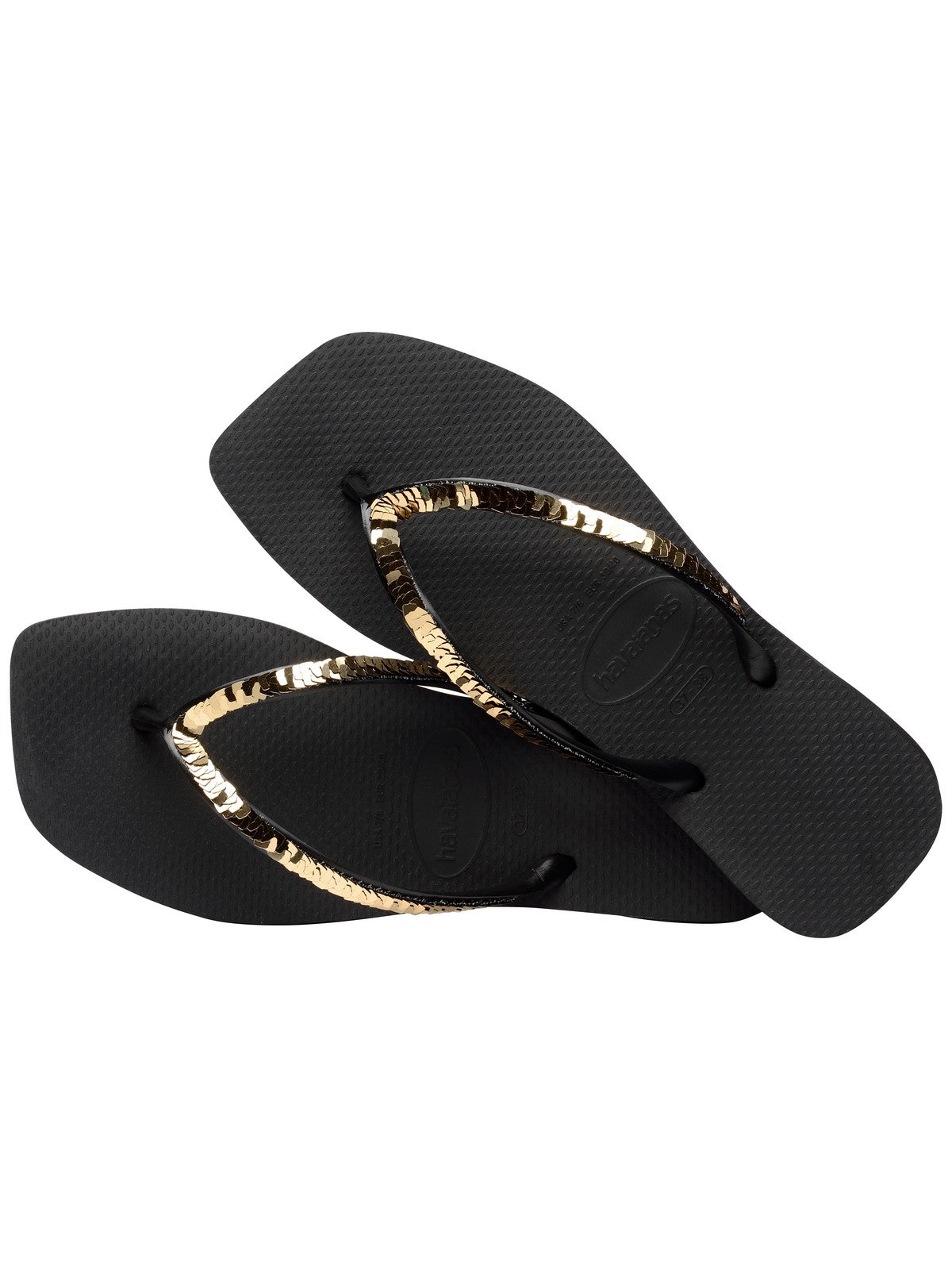 HAVAIANAS Tongs femmes Hav. Square magic sequin 4148272.0090 Noir