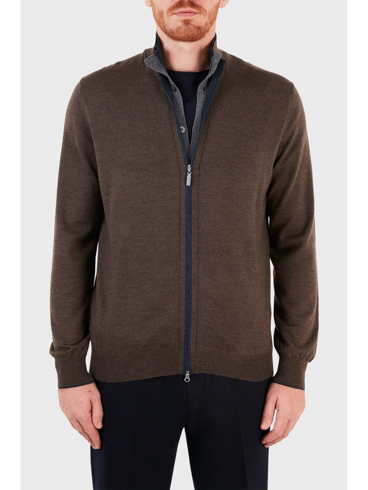 GRAND SASSO Cardigan homme 57142/14223 186 Brown